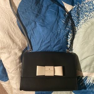 Black Crossbody with White Bow